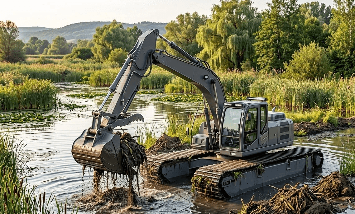 Экскаваторы-амфибии — защита от наводнений и паводков