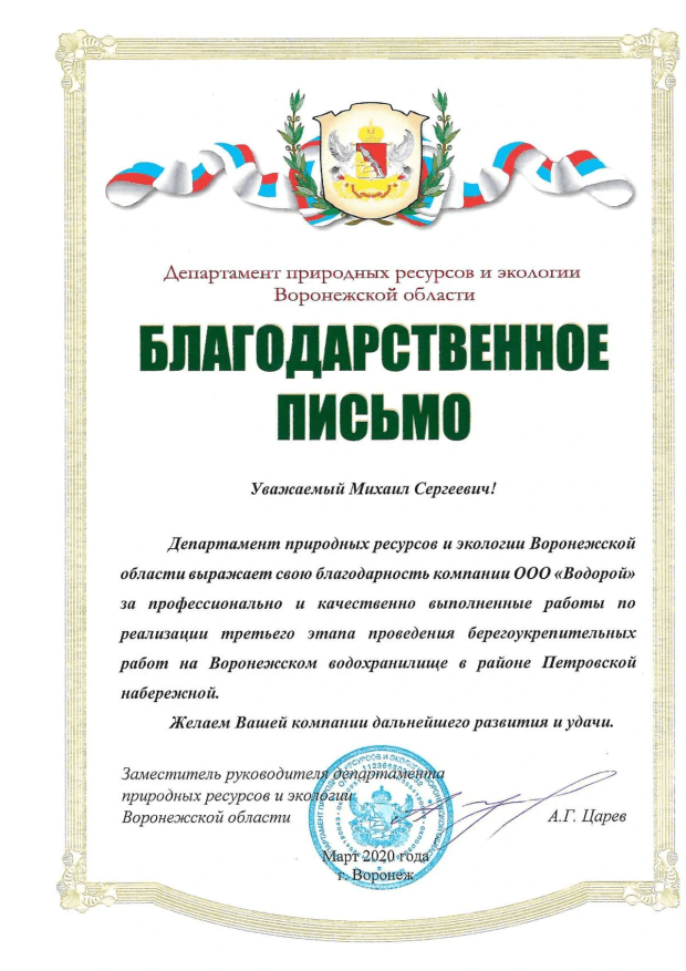 А.Г. Царев - Департамент природных ресурсов и экологии Воронежской области